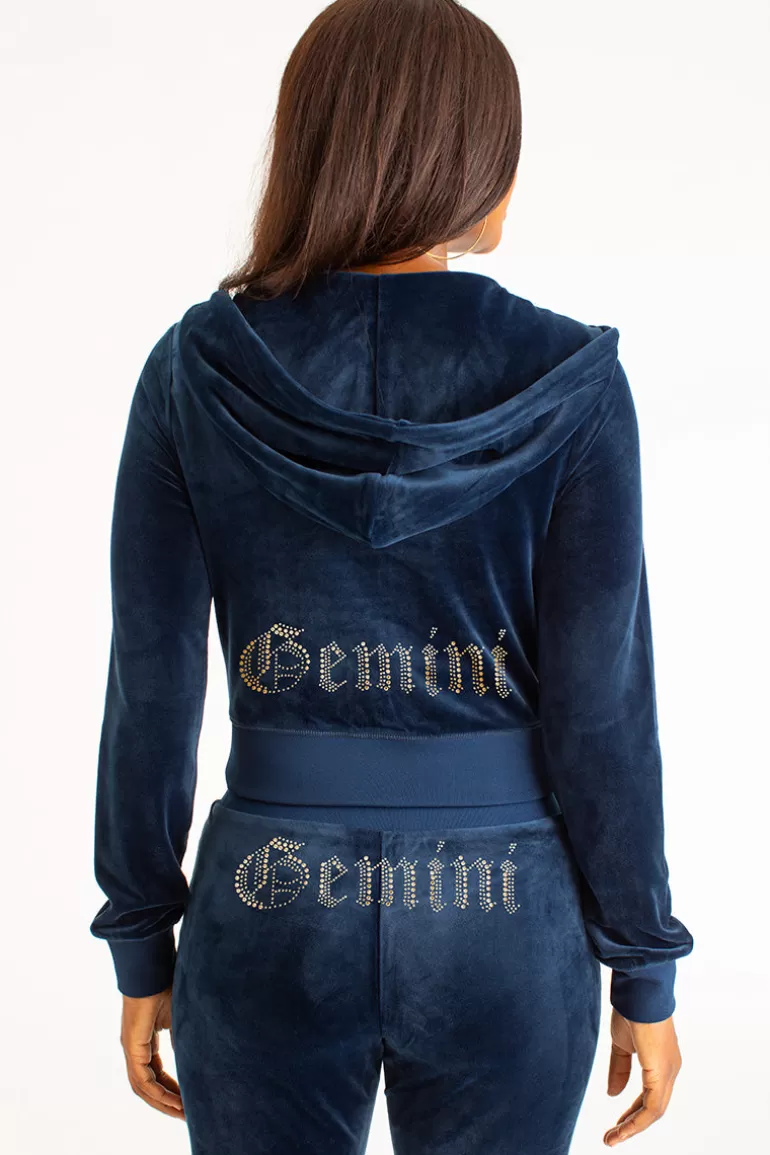 Juicy Couture Gemini Big Bling Hettegenser I Velour>Kvinner Spor Topper