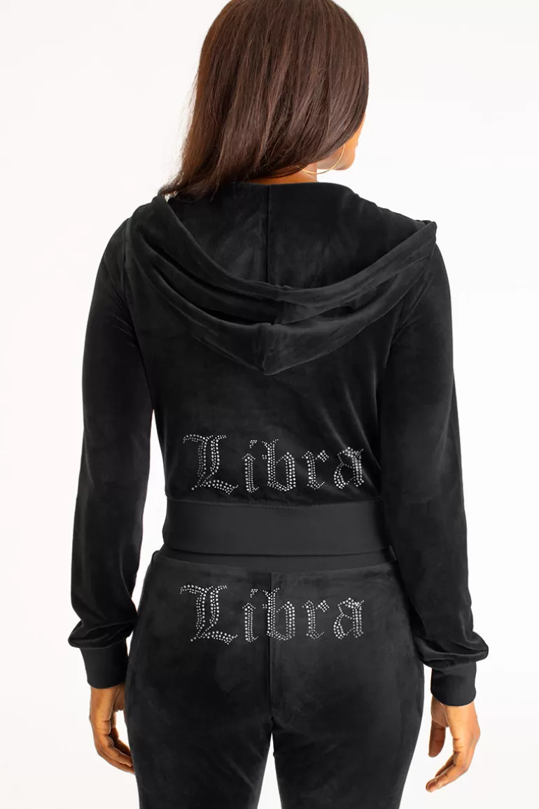 Juicy Couture Libra Big Bling Hettegenser I Velour>Kvinner Hettegensere Og Jakker