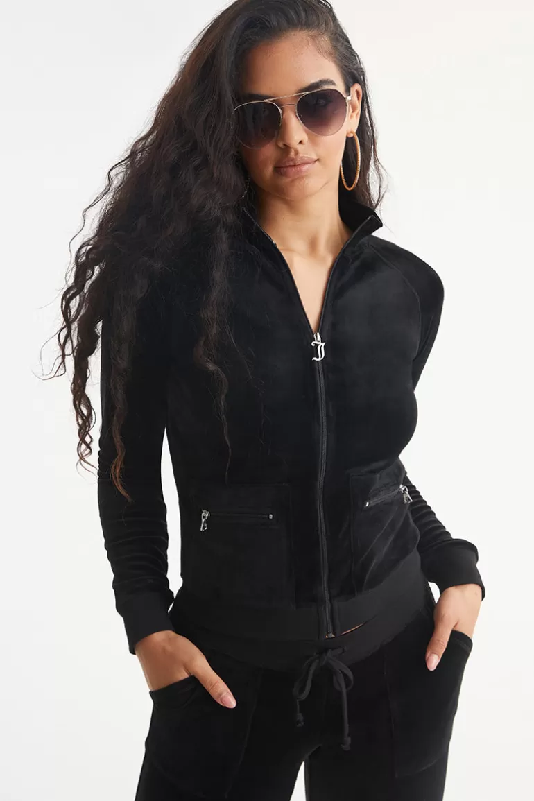 Juicy Couture Mockneck Velour Cargo Treningsjakke>Kvinner Hettegensere Og Jakker