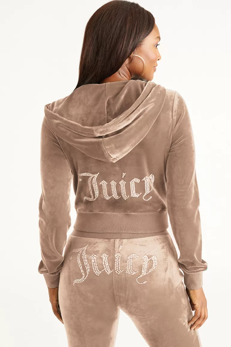 Juicy Couture Og Big Bling Hettegenser I Velour>Kvinner Hettegensere Og Jakker