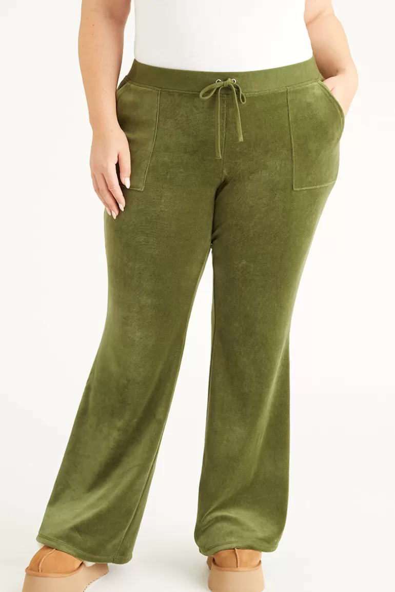 Juicy Couture Plus-Size Hollywood Snap Pocket Treningsbukser I Bomull Og Velour>Kvinner Joggebukser