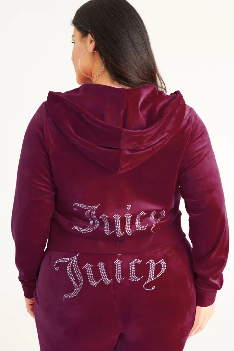 Juicy Couture Plus-Size Og Big Bling Velour Hettegenser>Kvinner Hettegensere Og Jakker