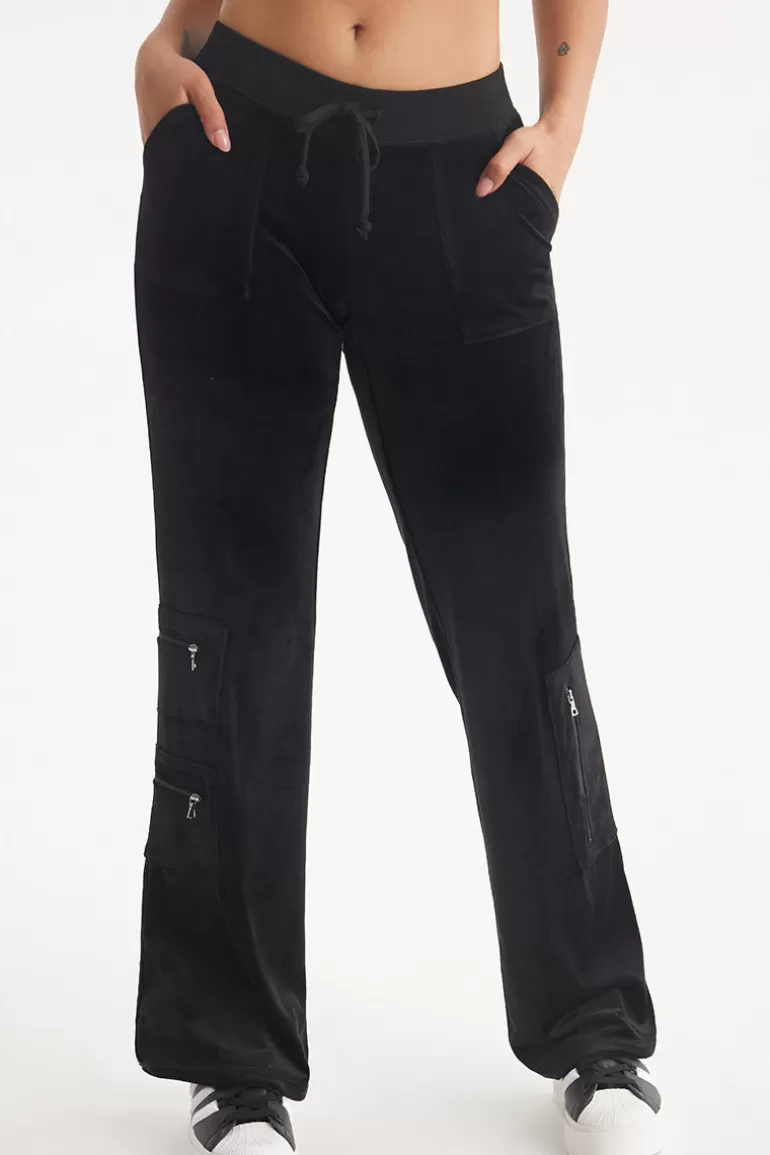 Juicy Couture Snap Pocket Velour Cargo Pants>Kvinner Joggebukser